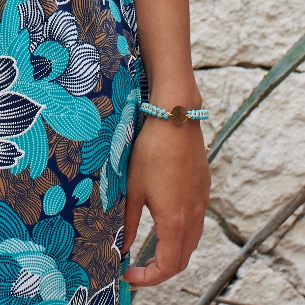 macramé armband elegante armband hippie boho cadeau voor haar Turquoise spiraal armband Sieraden Armbanden Geweven & Gevlochten armbanden 